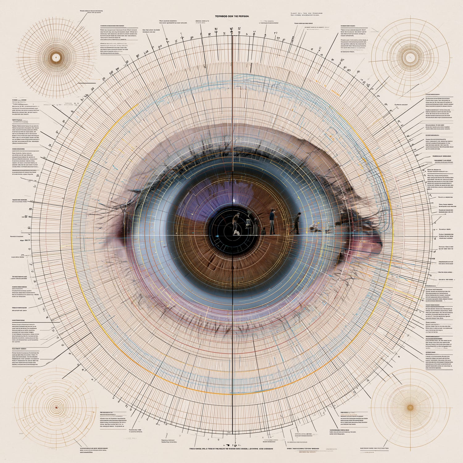 A technical diagram of an eye, representing judgment and seeing what AI misses